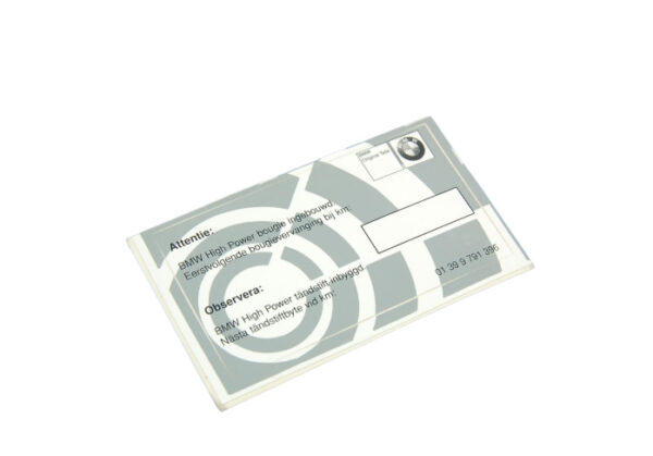 01399791396 - BMW E30 E36 E39 E90 E60 Original Sticker Tag 01399791396