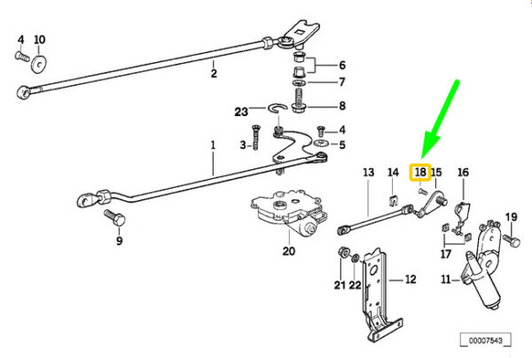07119900823 - BMW 3 Series Convertible E36 lever head screw for folding top 07119900823 NEW ORIGINAL