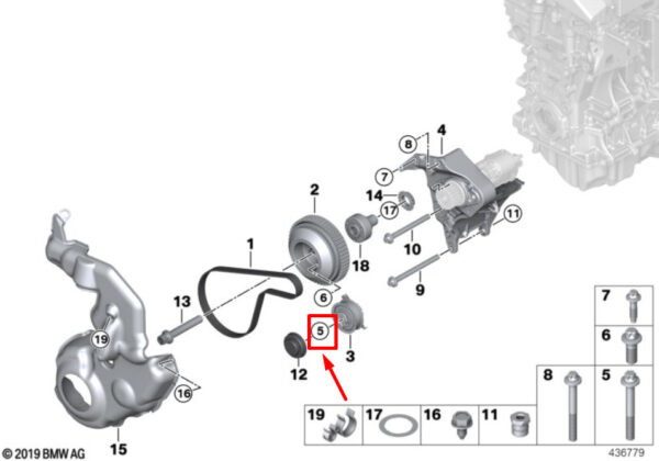 07119907009 - BMW X5 F15 mechanical belt tensioner ASA-BOLT 9907009 07119907009 NEW ORIGINAL