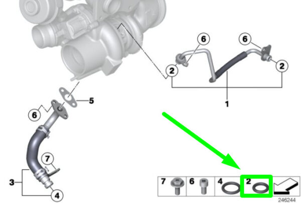 07119907330 - NEW BMW 1 F20 TURBO OIL LINE O-RING 9907330 07119907330 ORIGINAL