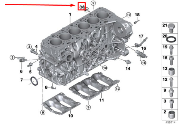 07119963225 - NEW BMW X6G06 ENGINE COOLANT DRAIN SCREW SQUEEZRING 07119963225 9963225