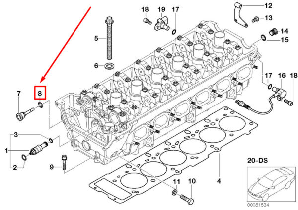 07119963342 - NEW BMW Z4 COUPE E86 CONTROL CHAIN GUIDE BOLT SEAL 07119963342 996342