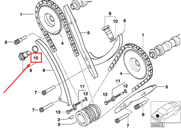 07119963354 - BMW 7 E65 Chain Tensioner Gasket O-Ring 07119963354 9963354 NEW GENUINE