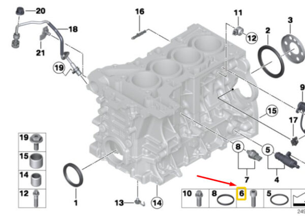 07129901130 - BMW 1 F21 lens head ISA screw M6x20 07129901130 NEW ORIGINAL