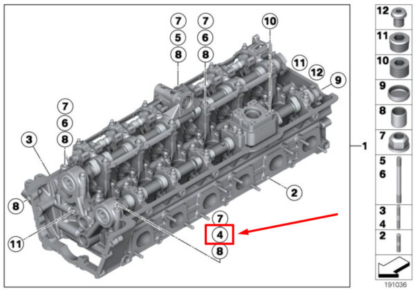 07129908115 - NEW BMW 6 CONVERTIBLE E64 ENGINE CYLINDER HEAD STUDS 9908115 07129908115 ORIGINAL