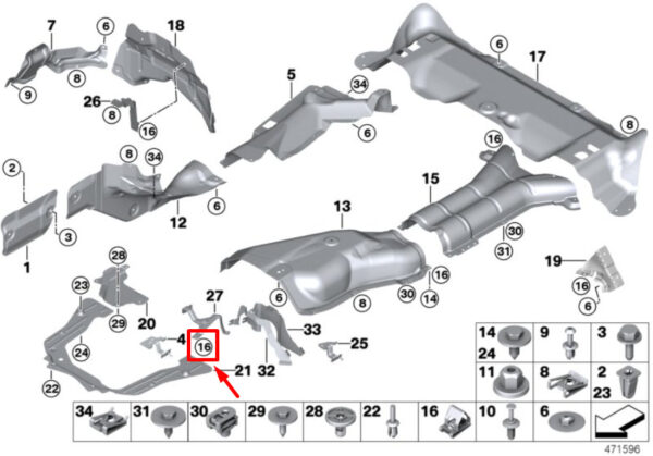 07146952931 - 10 x new BMW X5 F15, F85 SHEET METAL NUT 07146952931 6952931 ORIGINAL