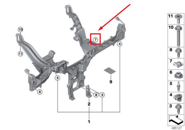07146981767 - NEW BMW I3 I01 FENDER LINER C CLIP MOTHER 07146981767 6981767 ORIGINAL
