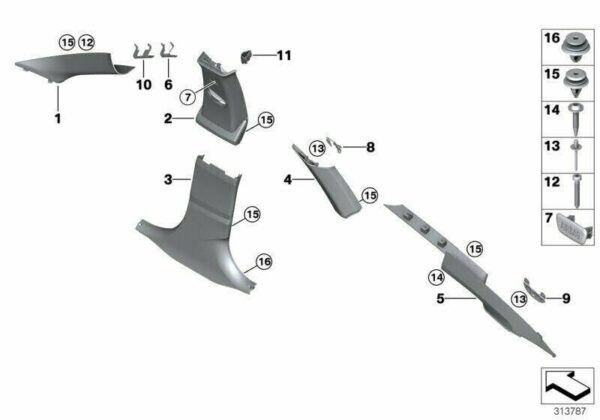 07147145753 - Genuine BMW F10 F30 G30 Nature Washer Clip 07147145753