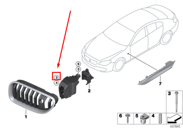 07147220824 - NEW BMW 6 GRAN COUPE F06 ADJUSTMENT SCREW 07147220824 7220824 ORIGINAL