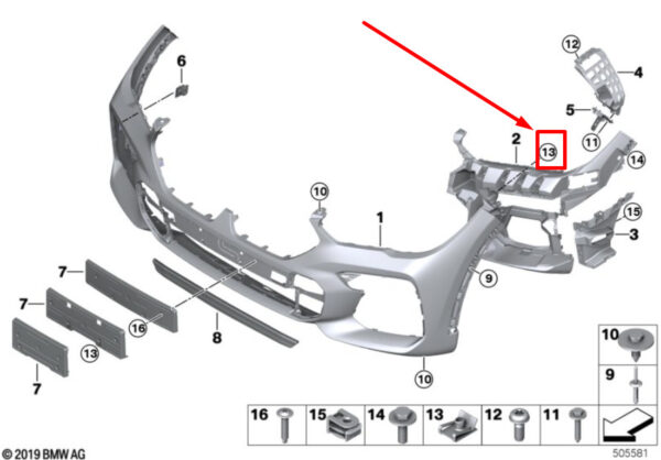 07147286036 - BMW X6G06 self-locking C-clip nut 07147286036 7286036 NEW ORIGINAL