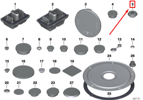 07147374650 - BMW X3 G01, F97 water outlet grommet 07147374650 7374650 NEW ORIGINAL
