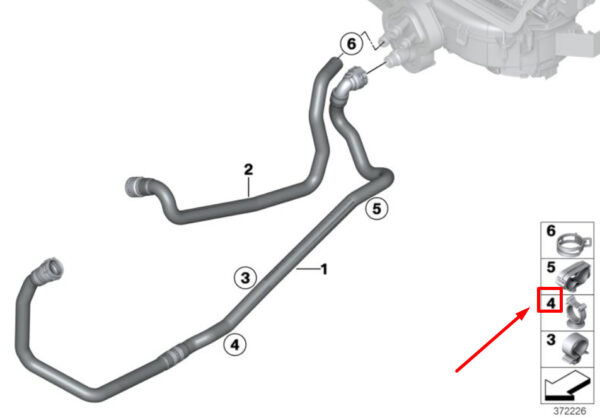 07147525090 - NEW BMW X3 F25 COOLANT FEED HOSE CLAMP 7525090 07147525090 ORIGINAL