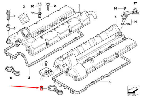 11122248203 - NEW BMW 7 E38 CYLINDER HEAD COVER STEEL GASKET 11122248203 2248203 GENUINE