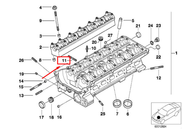 11127506203 - NEW BMW X3 E83 EXHAUST TRUNK BOLTS 11127506203 7506203 ORIGINAL