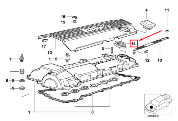 11127526447 - NEW BMW 3 E46 ENGINE OIL FUEL LID SEAL 7526447 11127526447 ORIGINAL
