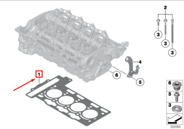11127595139 - MINI CONVERTIBLE R57 engine cylinder head gasket 11127595139 7595139 NEW REAL