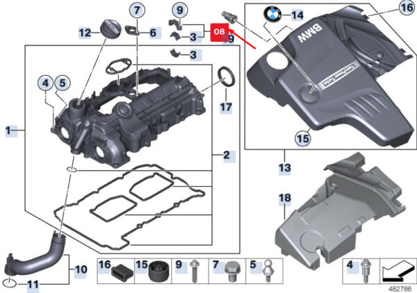 11127605327 - New BMW 5 Gran Turismo F07 Engine Mounting Bracket 11127605327 7605327 Genuine