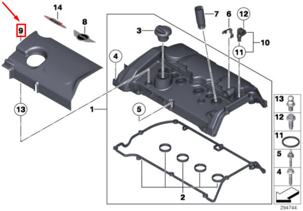 11127614367 - NEW OEM MINI COOPER S COUPE R58 ENGINE VALVE COVER 11127614367 GENUINE