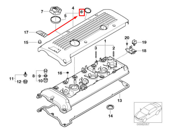11127837025 - BMW 3 Series E46 cylinder head cover seal 7837025 11127837025 NEW ORIGINAL