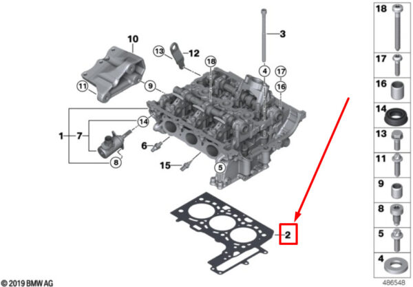 11127934599 - NEW MINI -LANDSMANN F60 ENGINE CYLINDER HEAD GASKET 11127934599 7934599 GENUINE
