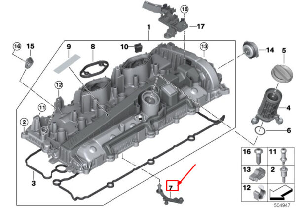 11128064483 - BMW X3 M F97 engine oil return line 11128064483 NEW ORIGINAL
