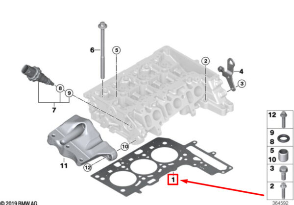 11128511228 - MINI CONVERTIBLE F57 CYLINDER HEAD GASKET 8511228 11128511228 NEW GENUINE