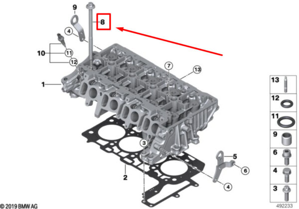11128513128 - MINI COOPER F55 cylinder head screw set 8513128 11128513128 NEW ORIGINAL