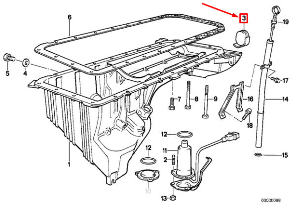 11131726297 - NEW BMW 5 E34 OIL PAN COVERING PAN 11131726297 1726297 ORIGINAL