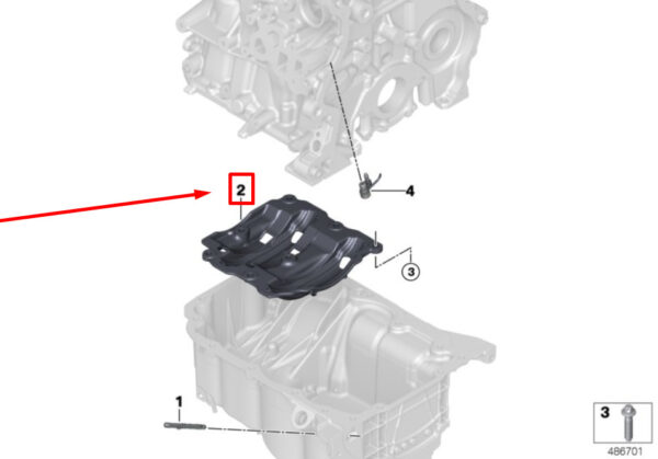 11138631883 - NEW MINI F56 ENGINE MOUNTING HOUSING OIL DEFLECTOR 11138631883 8631883 GENUINE