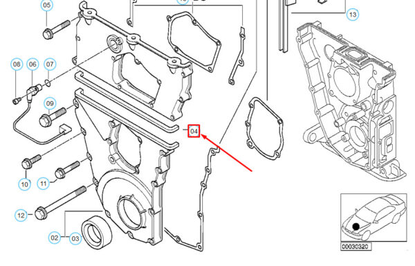 11141247837 - BMW 3 E36 Engine Control Profile Gasket 11141247837 NEW GENUINE
