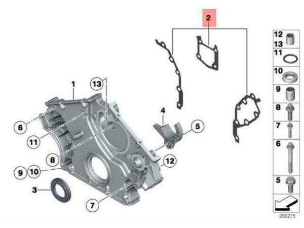 11147563860 - OEM BMW F01 F01N F02 F02N F03 RR4 TIMING COVER GASKET SET 11147563860 GENUINE