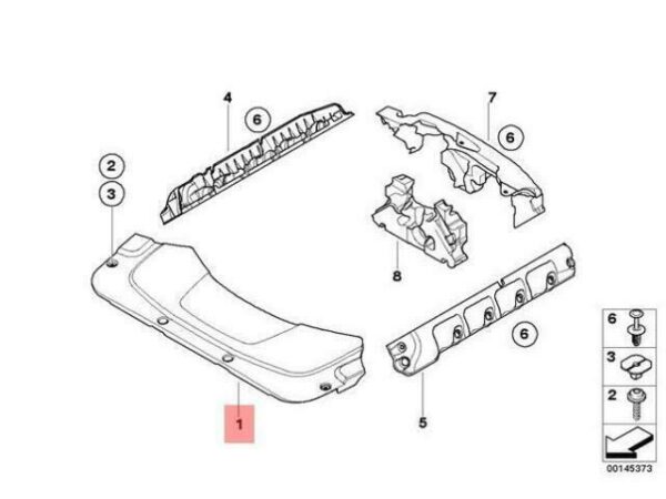 11147791995 | OEM BMW E65 745D SEDAN RADIATOR HOUSING TRIM COVER 11147791995- NEW ORIGINAL