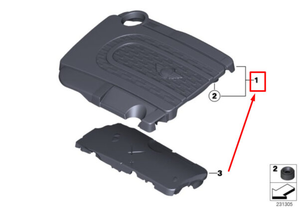11147811920 - NEW MINI -LANDMANN R60 MOTOR BEAUTY COVER 11147811920 7811920 GENUINE