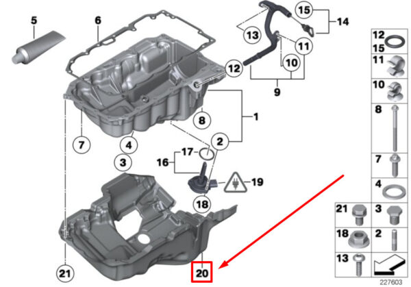 11148510115 - BMW 3 F30 Engine Oil Acoustic Cover 8510115 11148510115 OEM