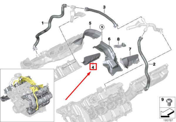 11157589995 - NEW BMW X6 E71 RIGHT HEAT PROTECTION 7589995 11157589995 ORIGINAL