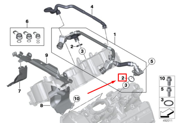 11157847363 - NEW BMW X6 F16, F86 BREATHER PIPE PROFILE GASKET 7847363 11157847363 GENUINE