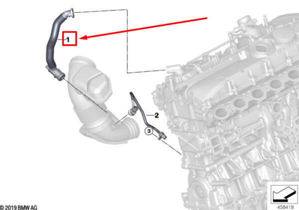 11157936328 - NEW BMW X6G06 CRANKCASE BREATHER PIPE 11157936328 7936328 GENUINE