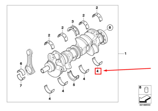 11217604925 - NEW BMW 6 CONVERTIBLE F12 CRANKSHAFT BEARING CASE 11217604925 7604925 ORIGINAL