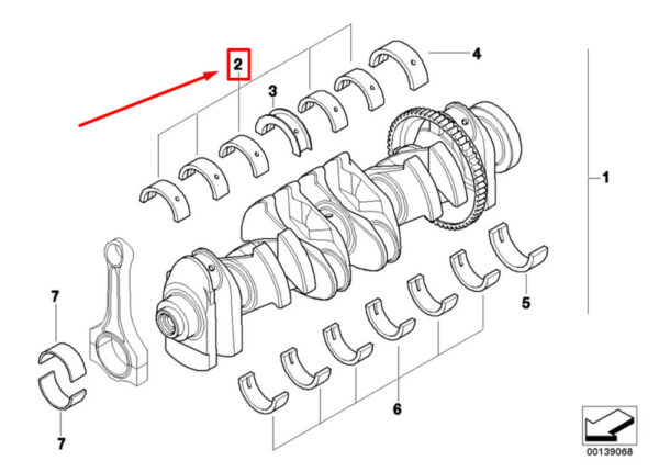 11217627039 - NEW BMW Z4 COUPE E86 CRANKSHAFT BEARING CASE 11217627039 7627039 ORIGINAL