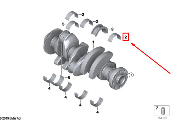 11217648448 - NEW BMW I8 I12 CRANKSHAFT BEARING SHELL 7648448 11217648448
