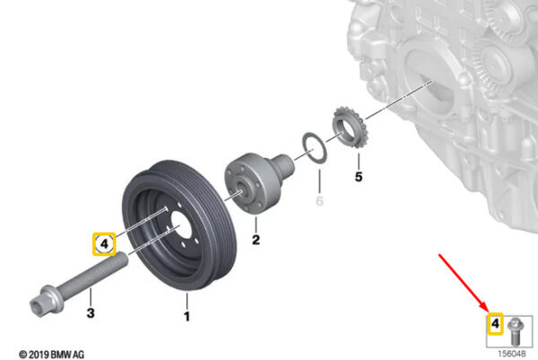 11237564511 - NEW BMW 1 E81 BELT DRIVE VIBRATION STEAMER BOLTS 7564511 11237564511