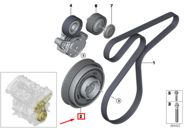 11238638614 - OEM MINI COOPER F55 ENGINE CRANK PULLEY VIBRATION DAMPER 11238638614 GENUINE