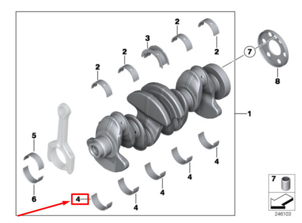11247628035 - NEW BMW 5 Series e60 UPPER CONNECTING ROD STOCK 11247628035 7628035 ORIGINAL