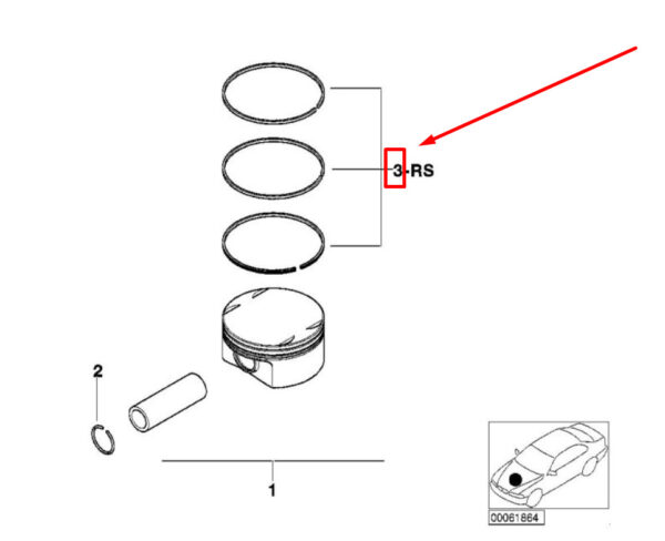 11257511697 - NEW BMW X3 E83 PISTON RINGS SET 7511697 11257511697 ORIGINAL