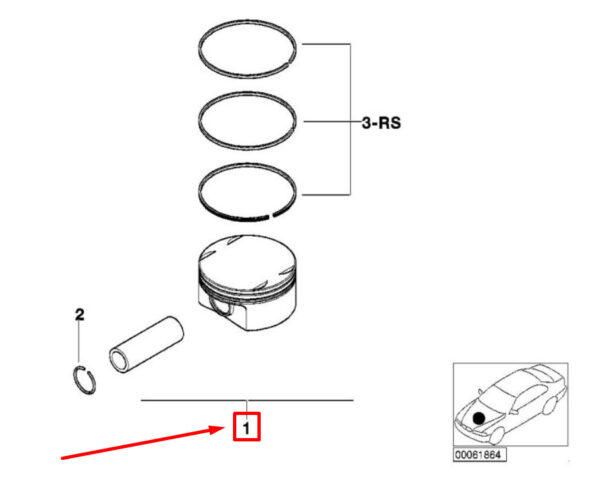 11257512528 - NEW BMW 5 E60 MAHLE PISTON 7512528 11257512528