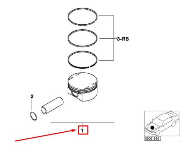 11257558528 - BMW Z4 Roadster E89 piston with connecting rod 7558528 11257558528 NEW ORIGINAL