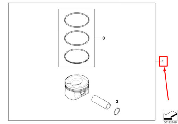 11257576973 - MINI COOPER S JCW CONVERTIBLE R57 Piston with Rings 11257576973 7576973 NEW GENUINE