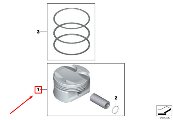11257601181 - MINI COOPER S COUNTRYMAN R60 Engine Piston 7601181 11257601181 NEW REAL