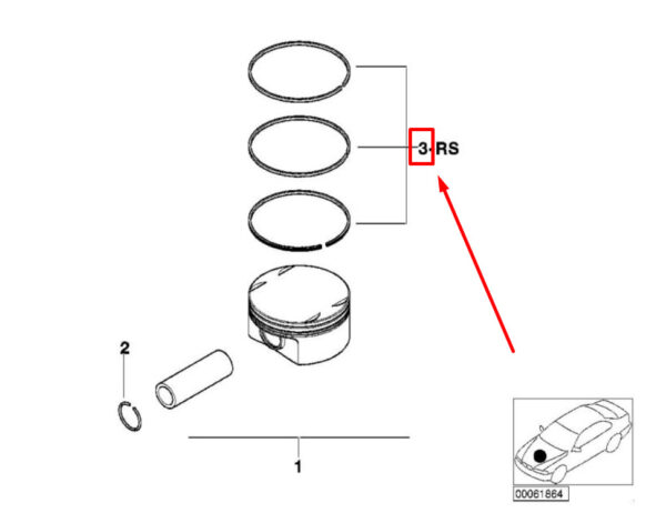 11257610298 - BMW 3 Coupe E92 piston ring set 7610298 11257610298 NEW ORIGINAL