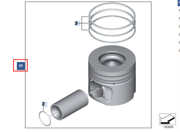 11257805329 - BMW 5 F10 engine piston 11257805329 7805329 NEW ORIGINAL